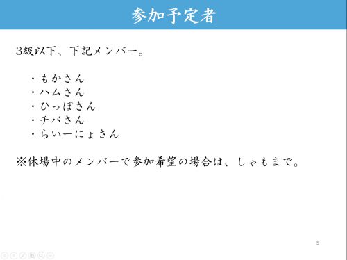 参加予定メンバー